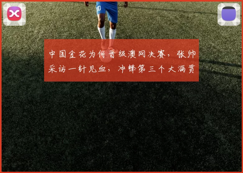 中国金花为何晋级澳网决赛，张帅采访一针见血，冲锋第三个大满贯